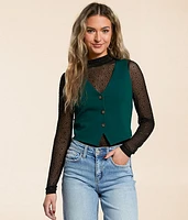 Willow & Root Cropped V-Neck Vest
