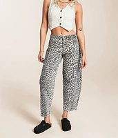 Kan Can Horseshoe Cheetah Print Stretch Jean