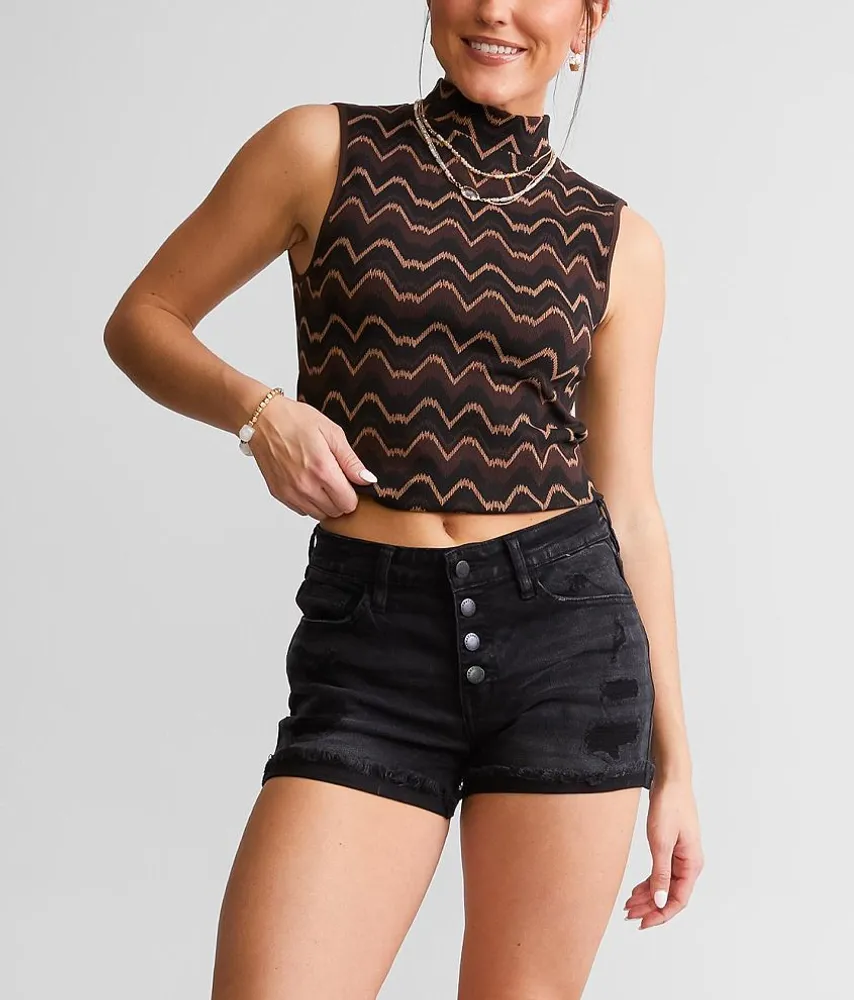 Mid-Rise Stretch Cuffed Short