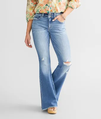 Kan Can Signature Kurvy Mid-Rise Split Flare Stretch Jean