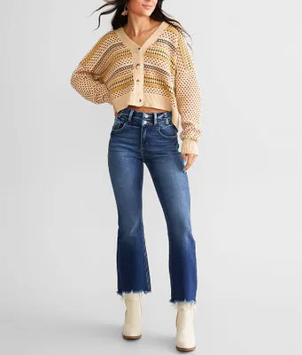 Kan Can Signature High Rise Cropped Flare Stretch Jean