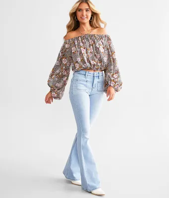 Kan Can Signature High Rise Flare Stretch Jean