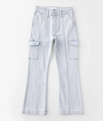 Girls - Kan Can High Rise Cargo Flare Stretch Jean