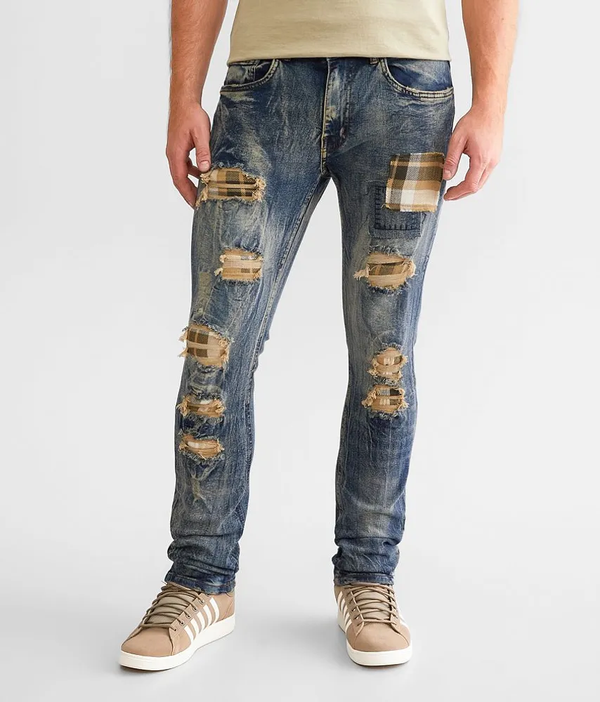 Rugged Plaid Stretch Jean