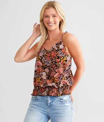 Daytrip Floral Back Tie Tank Top