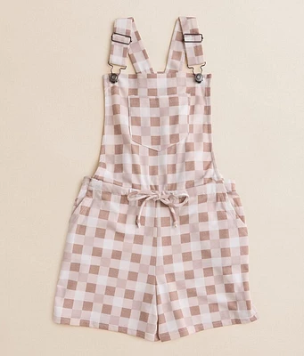 Girls - BKE Checker Knit Overall Short