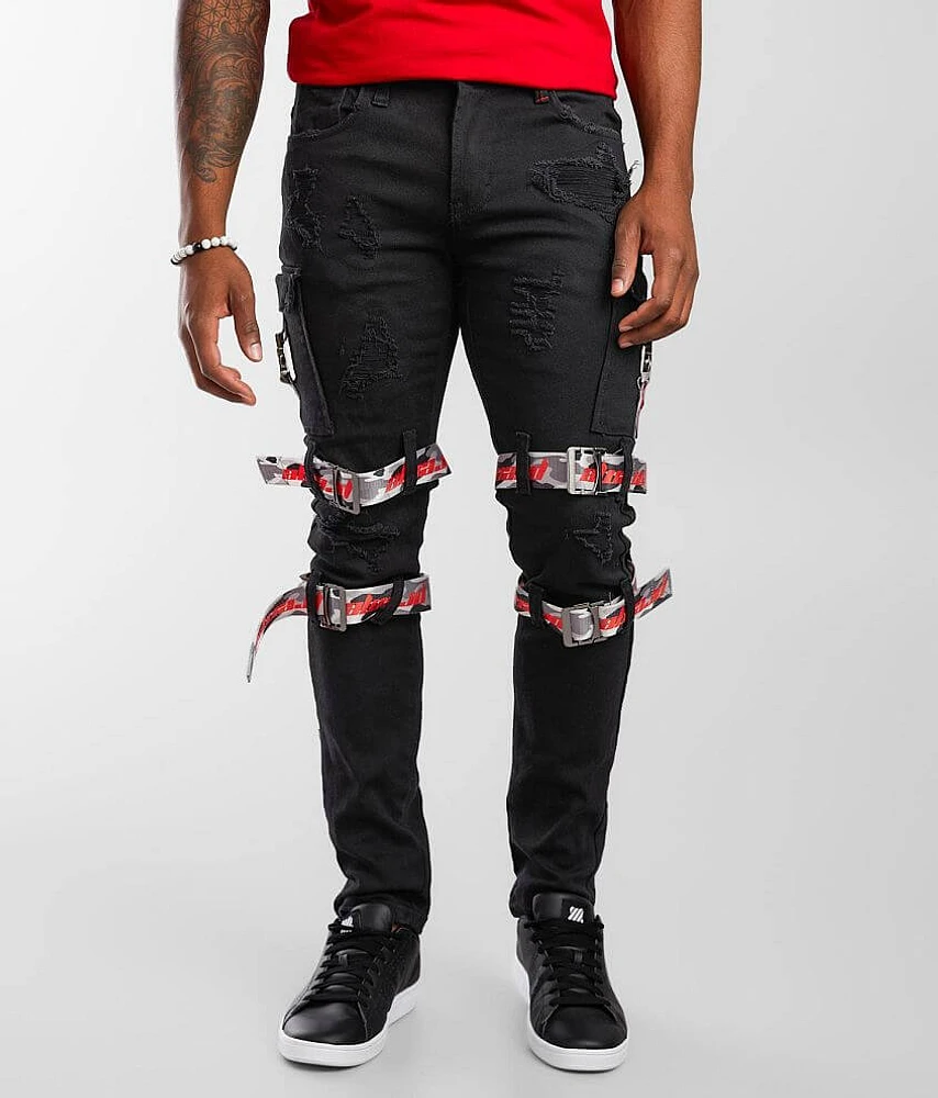 Black Cargo Skinny Stretch Jean