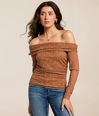 Willow & Root Floral Lace Off The Shoulder Top