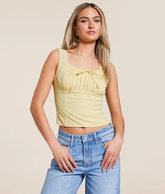 Willow & Root Floral Swiss Dot Cropped Tank Top