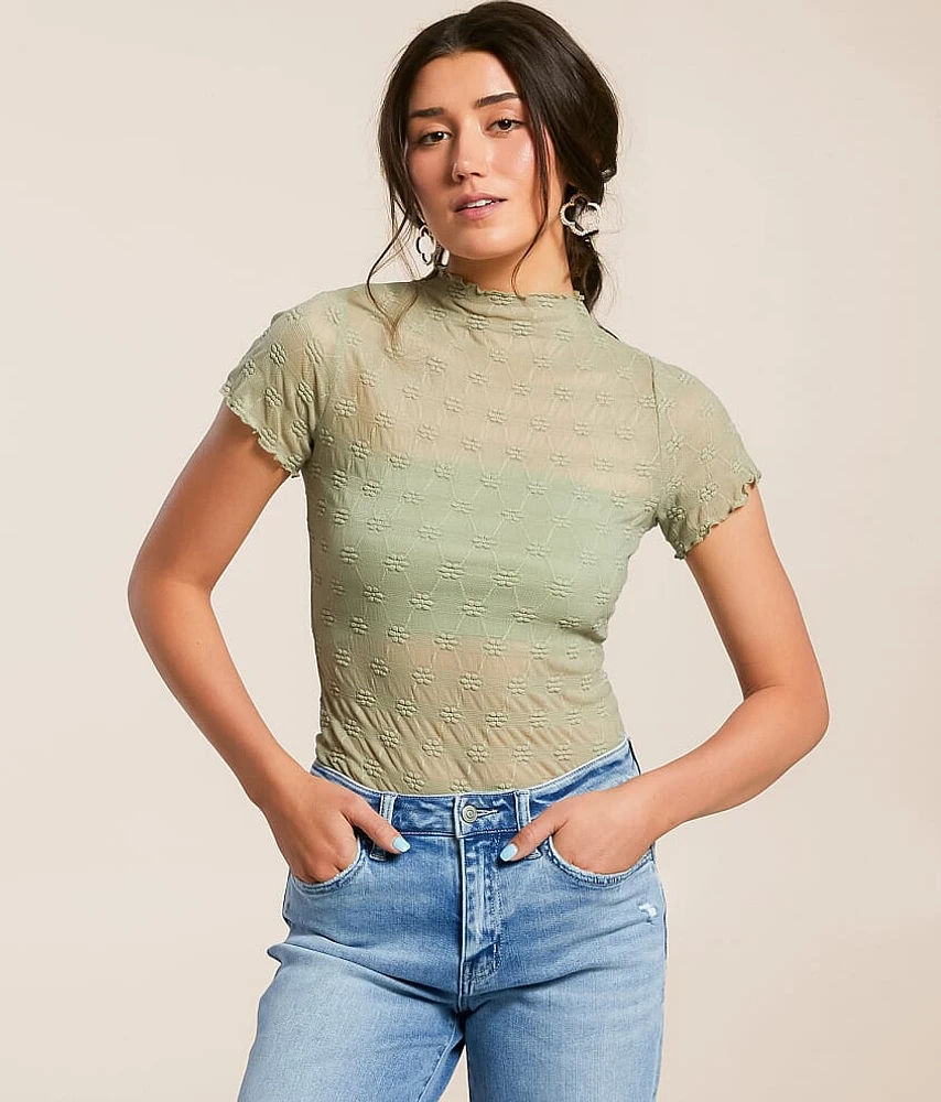 Floral Mesh Top