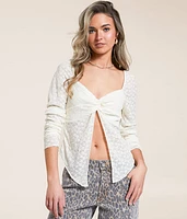 Willow & Root Twisted Floral Lace Top