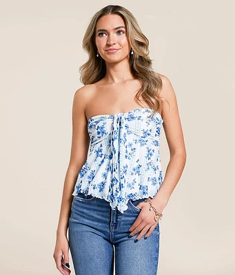 Willow & Root Floral Mesh Tube Top