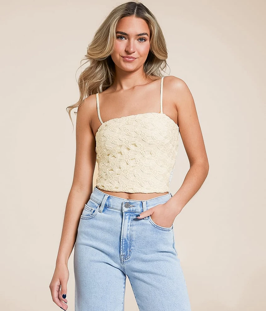 Willow & Root Floral Crochet Tube Top