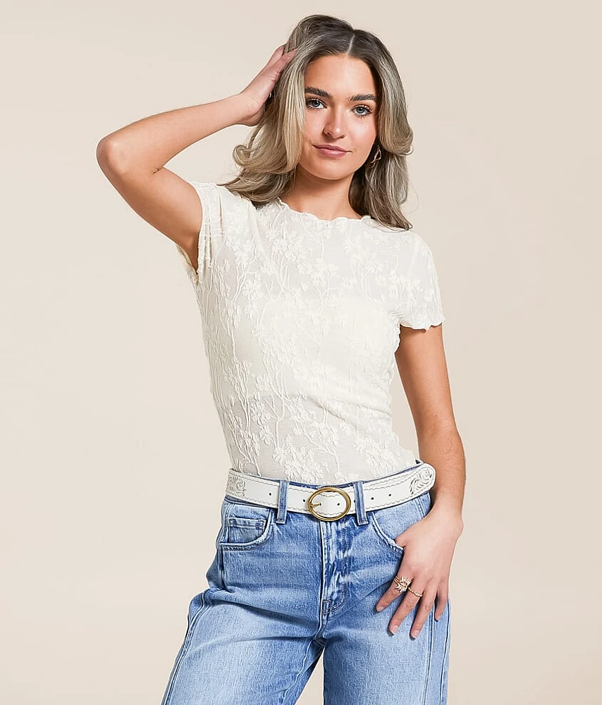 Floral Jacquard Top