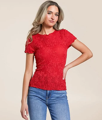 Willow & Root Floral Jacquard Top
