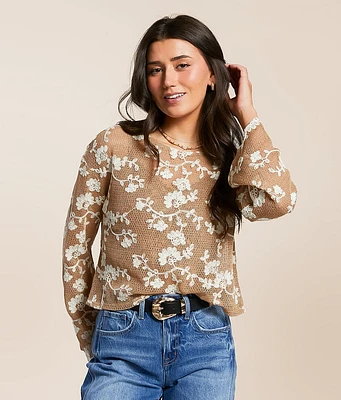 Willow & Root Floral Embroidered Top