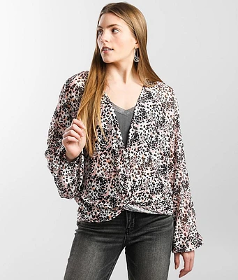 Daytrip Twisted Front Mesh Top