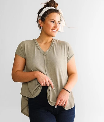 BKE Raw Edge Flowy Top