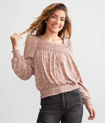 Daytrip Floral Print Square Neck Top