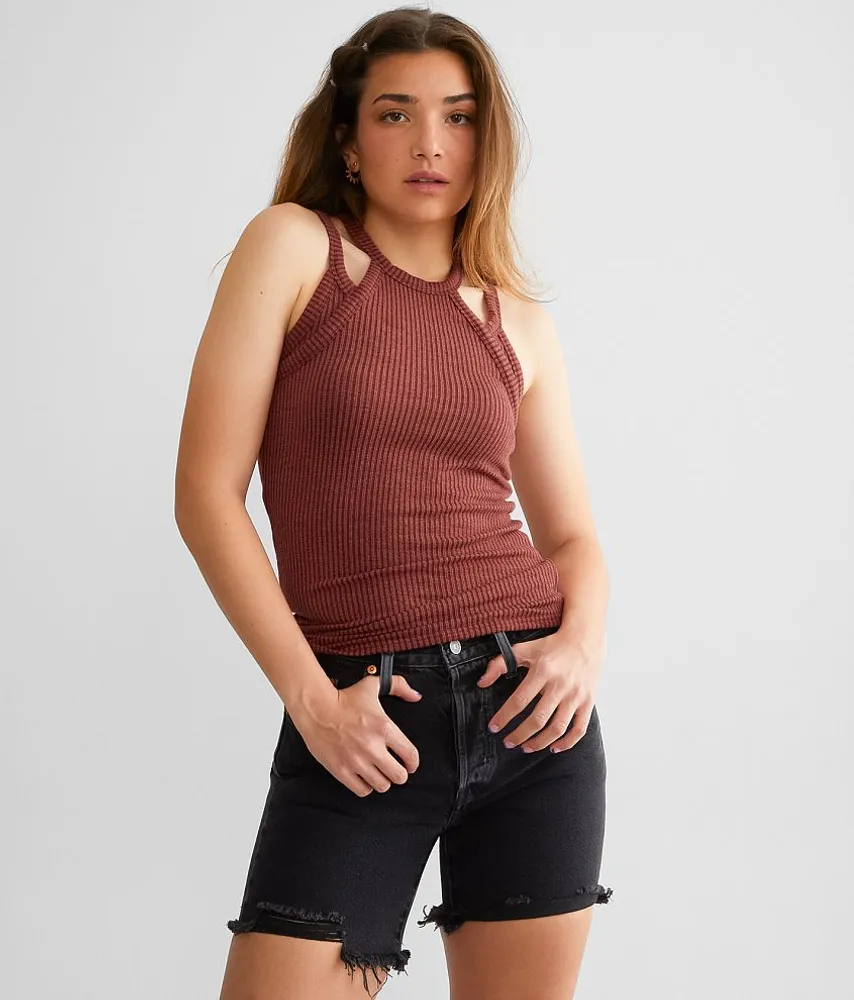 Ribbed Double Strap Tank Top