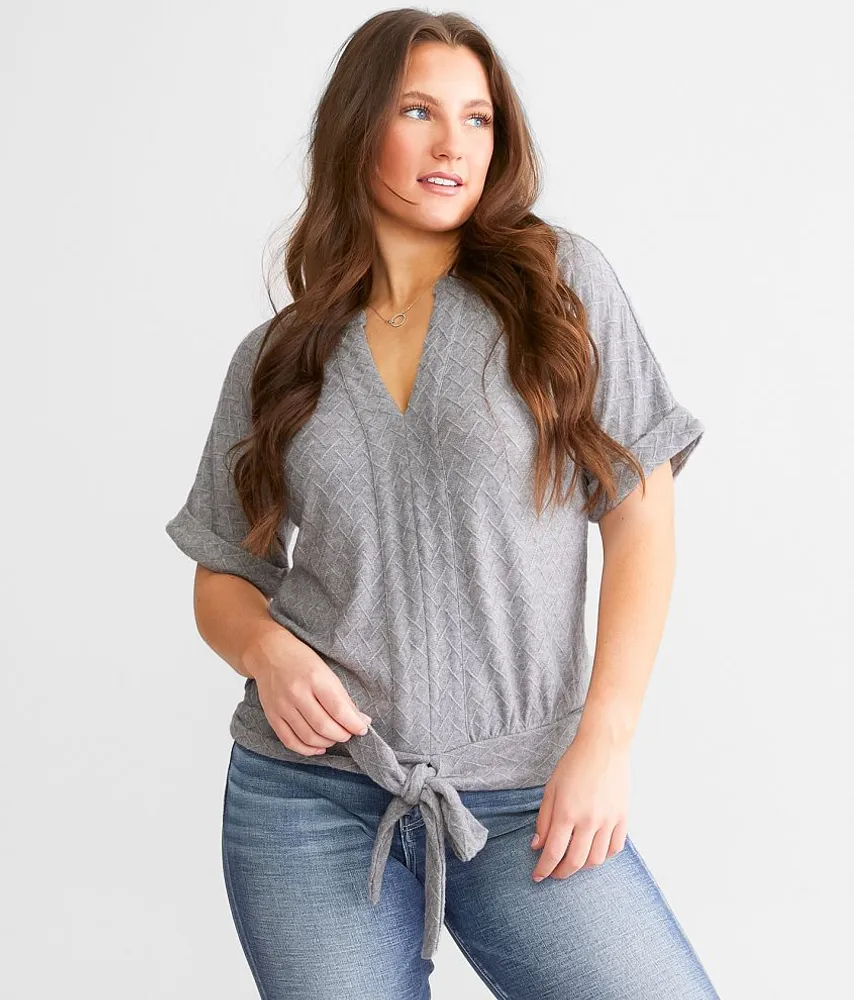 Daytrip Metallic Front Tie Top