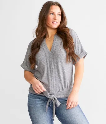 Daytrip Metallic Front Tie Top