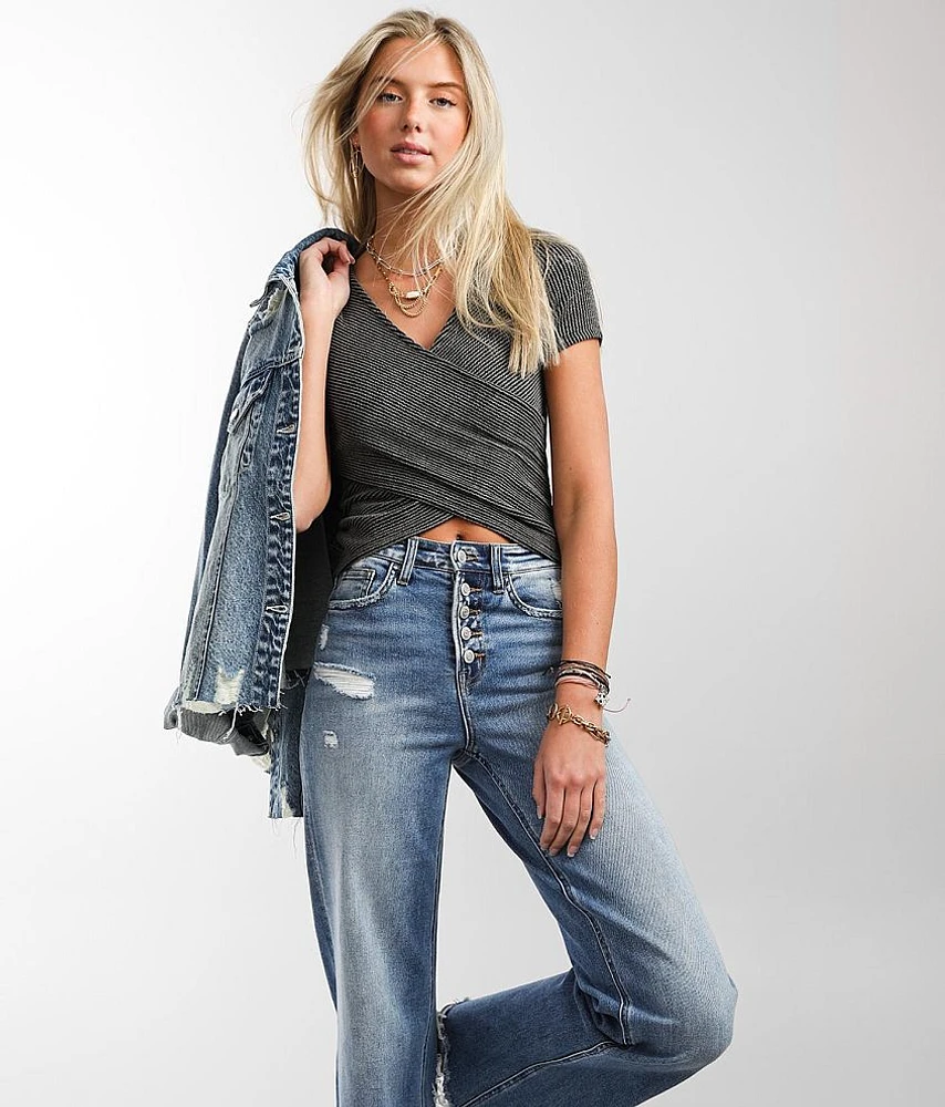 Washed Surplice Top
