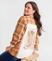 La Land Skeletons Flannel Boyfriend Shirt