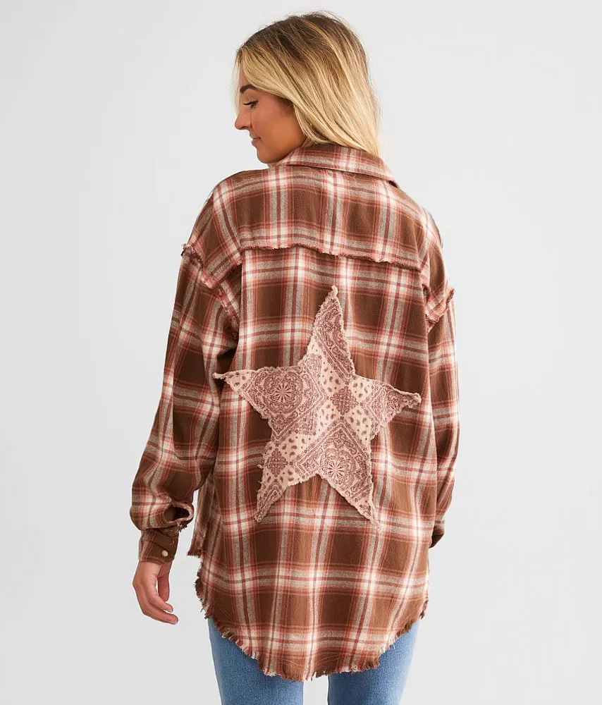 Paisley Star Patch Flannel Shirt