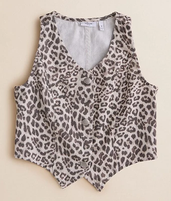 Girls - Willow & Root Cheetah Denim Vest