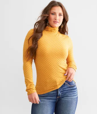 BKE Textured Mock Neck Top