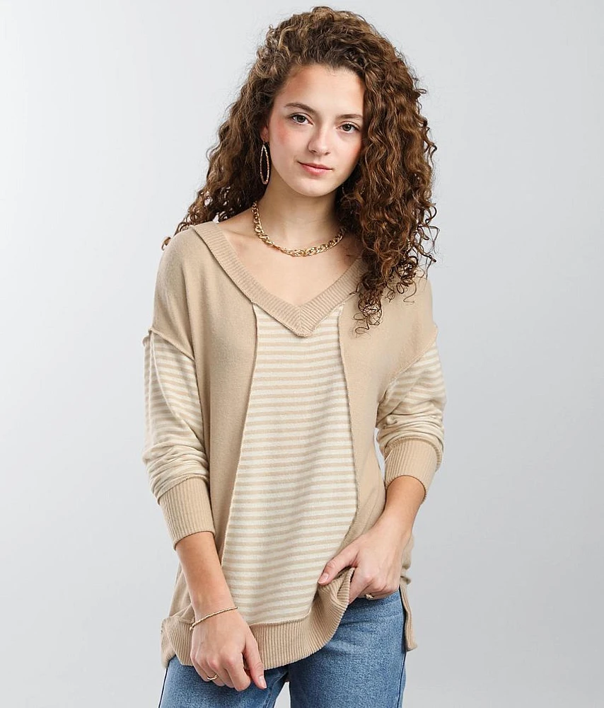 Brushed Knit Striped Top