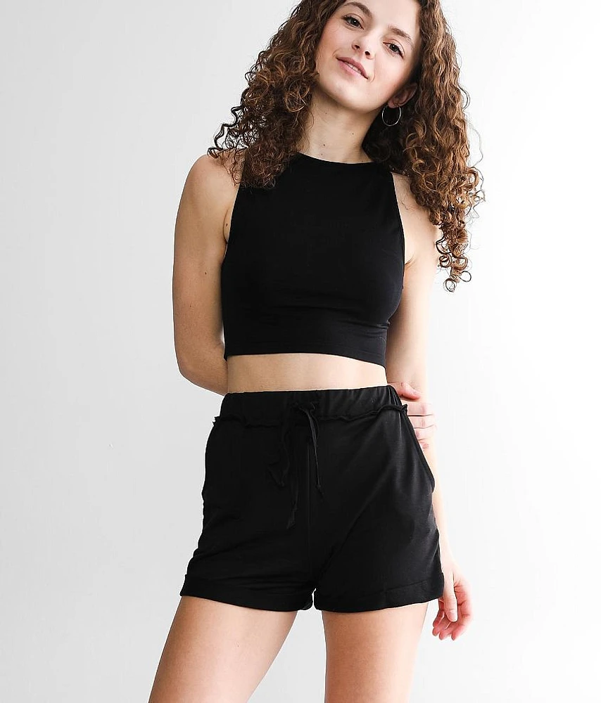 Raw Edge Cuffed Short