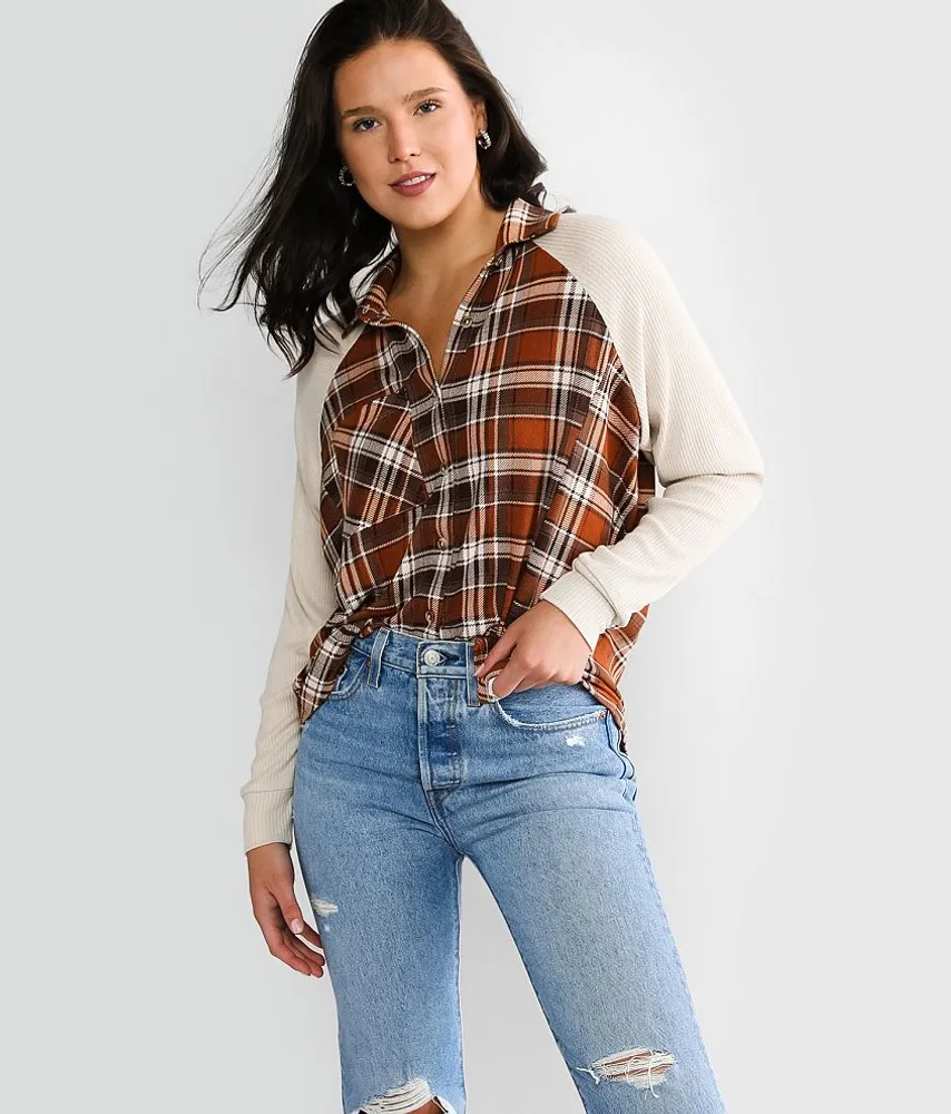 Plaid Knit Shirt