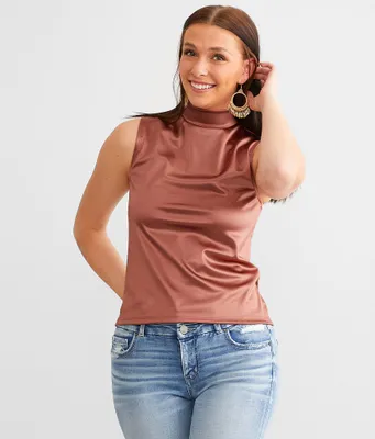 Daytrip Satin Mock Neck Tank