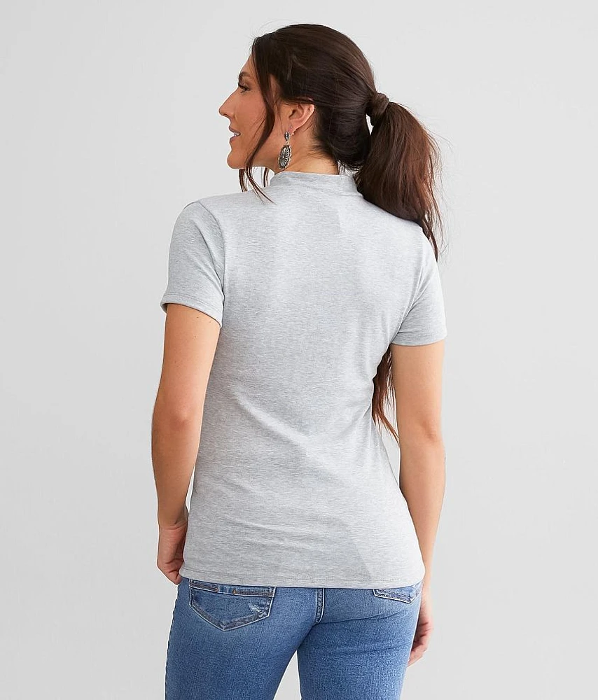 Mock Neck Fitted Top