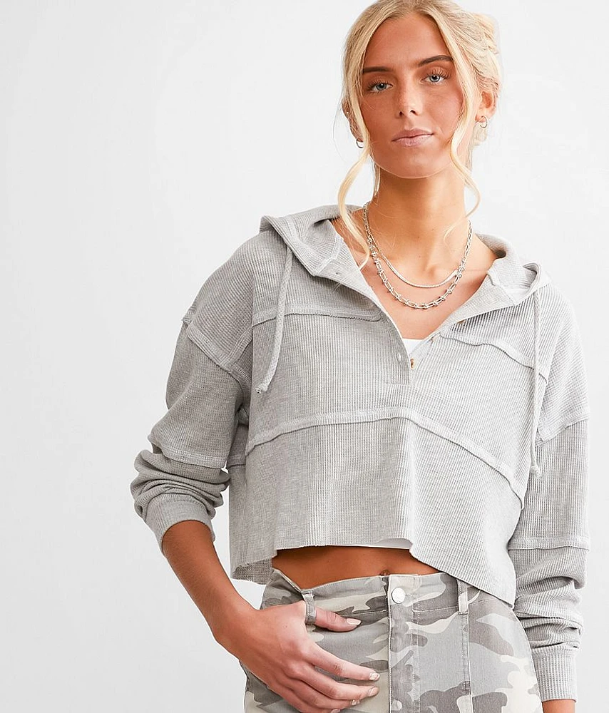 Cropped Henley Hoodie