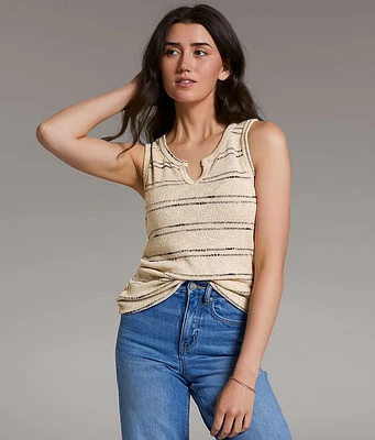 BKE Striped Notch Neck Tank Top