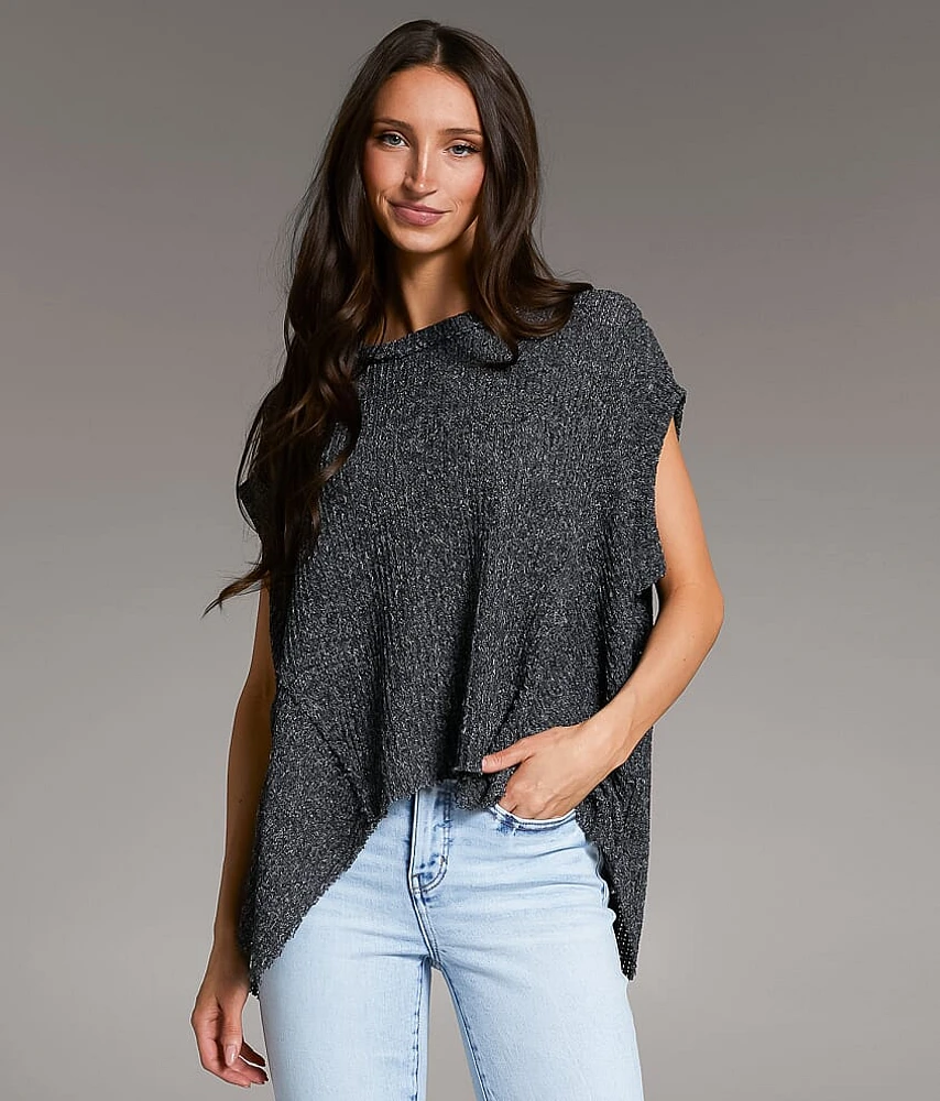 Marled Sharktooth Hem Top