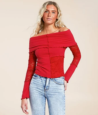 Willow & Root Off The Shoulder Lace Top
