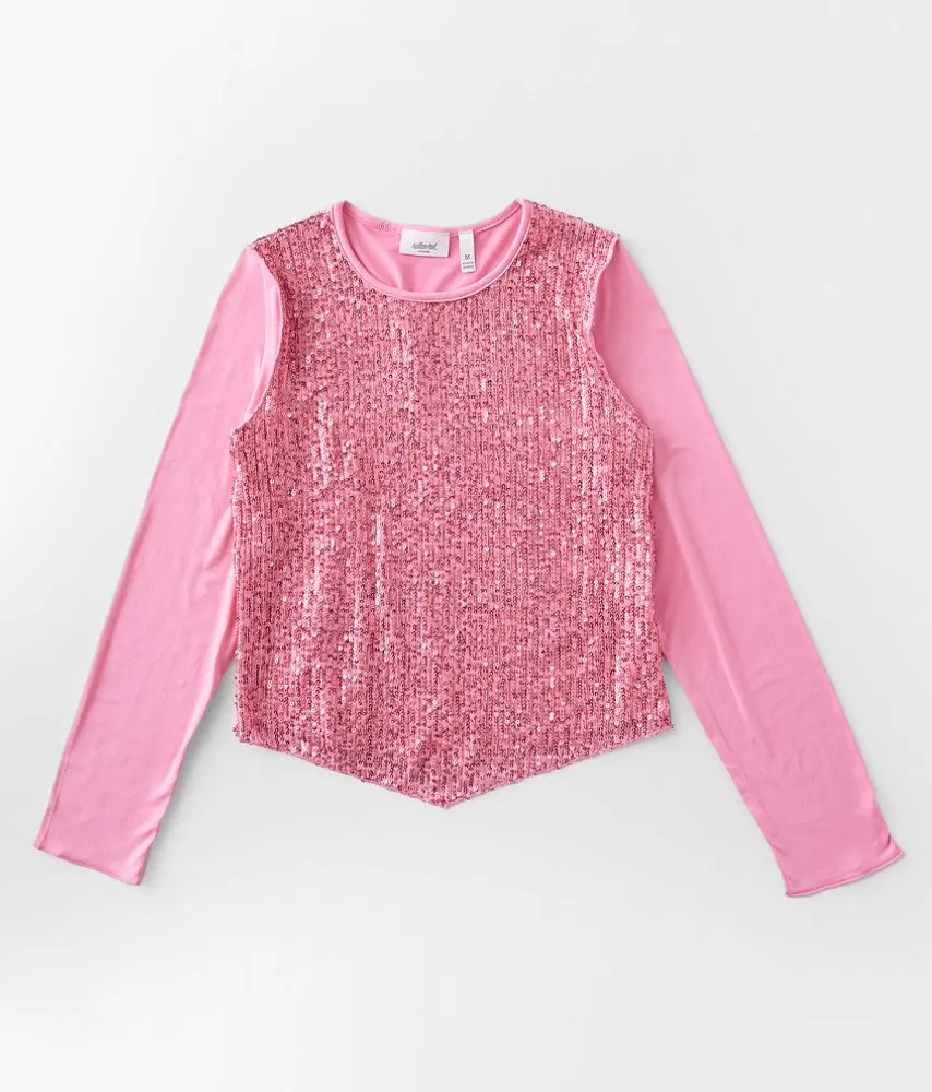 Girls - Willow & Root Sequin Mesh Top