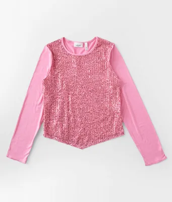 Girls - Willow & Root Sequin Mesh Top