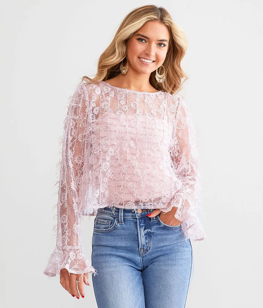Willow & Root Floral Eyelash Top