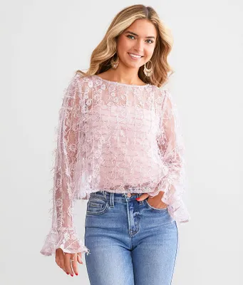 Willow & Root Floral Eyelash Top