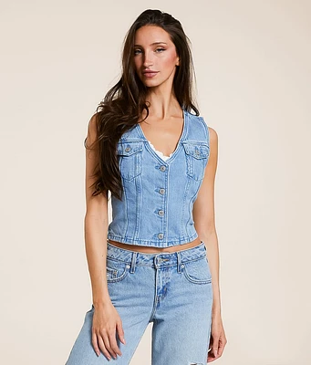 Levi's Premium Bella Denim Corset Cropped Vest