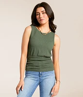 Daytrip Textured High Neck Tank Top