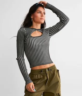 Gilded Intent Keyhole Plated Sweater