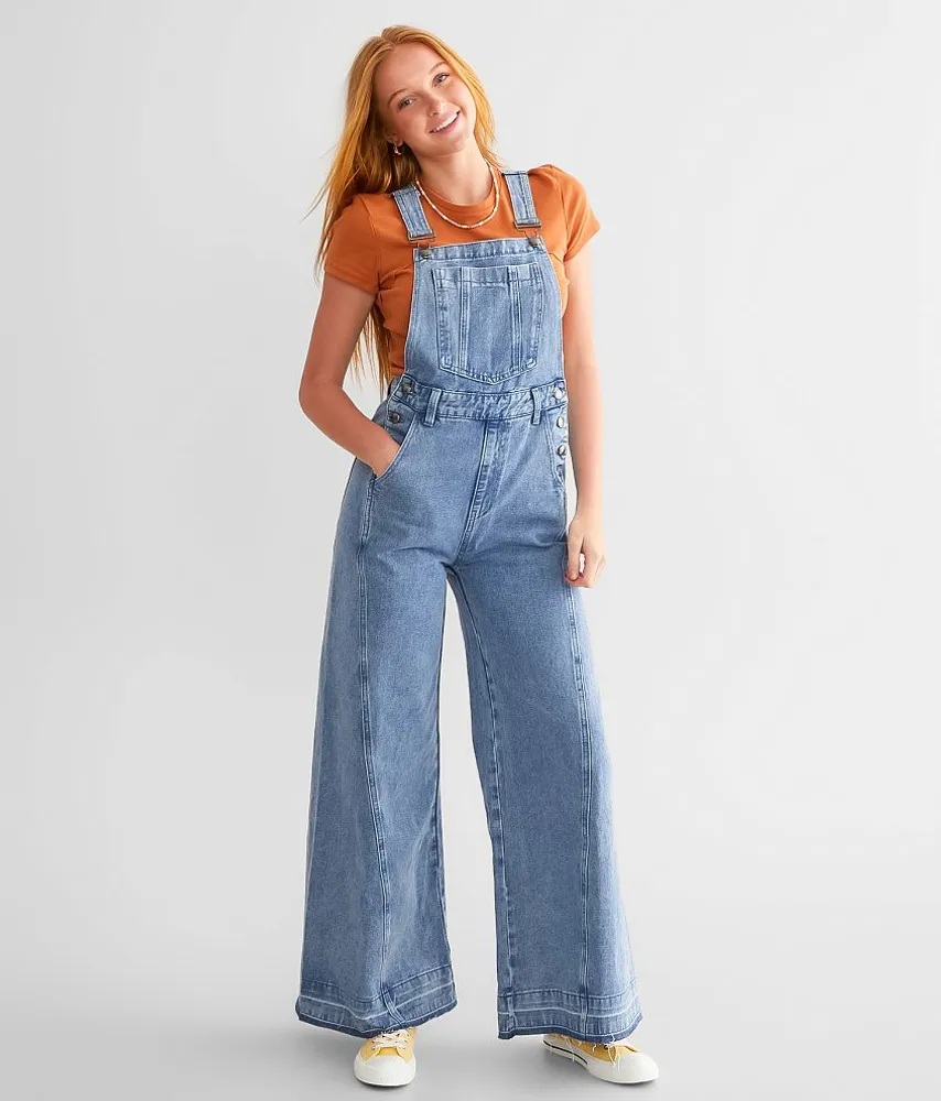 Undone Flare Denim Overalls