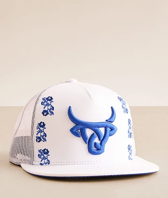 Lost Calf Embroidered Floral Trucker Hat