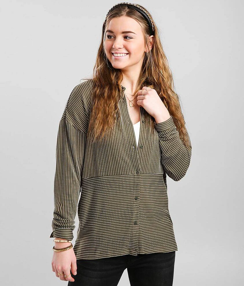 Paper Crane Striped High Low Hem Shirt